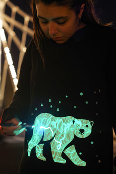 Interactive Glow Polar Bear Christmas Jumper, 2 of 4