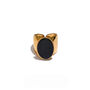 Obsidia Luxe 18k Gold Plated Black Stone Statement Ring, thumbnail 1 of 2