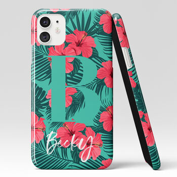 Personalised Tropical Flower Phone Case, 6 of 6
