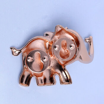 G Decor Set Of Two Solid Brass Elephant Wall Coat Hooks, 4 of 5