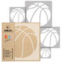 Reusable Plastic Stencils Five Basketball With Brushes, thumbnail 2 of 5