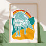 'Believe In Yourself' Kids Unicorn Positive Quote Print, thumbnail 1 of 3