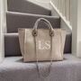 Personalised Stone Large Chain Initial Tote Beach Bag, thumbnail 1 of 6