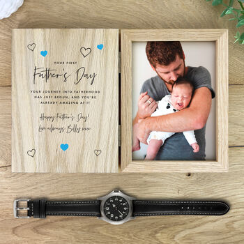 Personalised First Father's Day Book Photo Frame, 5 of 6
