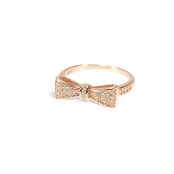 Bow Band Cz Rings, Rose Or Gold Vermeil 925 Silver, 4 of 9