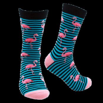 Novelty Fun Socks Size Five To Nine ~ Flamingo, 6 of 6