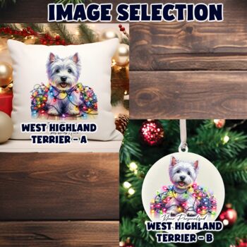 Personalised West Highland Terrier In Christmas Lights, 3 of 10