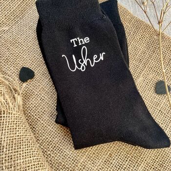 Personalised The Usher Wedding Day Socks, 4 of 5
