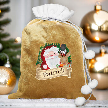 Personalised Christmas Santa Gold Sack, 3 of 3