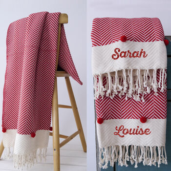 Personalised, Handwoven Christmas Throw Blankets, 2 of 8