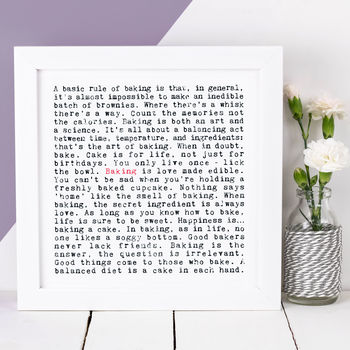 Baking Quotes Print, Baker Gift, 3 of 10