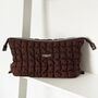 Expandable Makeup Bag Quilted Chocolate, thumbnail 1 of 5