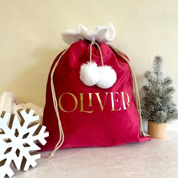 Personalised Velvet Christmas Sack, 8 of 9