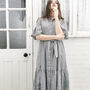 Margarita Midi Shirt Dress In Gingham Cotton, thumbnail 3 of 3