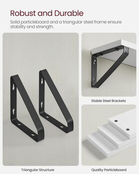 Set Of Three Floating Wall Shelves With Dual Mounting, 7 of 11