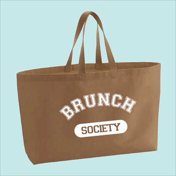 Brunch Society Premium Canvas Oversized Tote Bag, 6 of 10