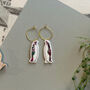 Penguin Head Up Liberty Print Embroidered Earrings, thumbnail 2 of 4