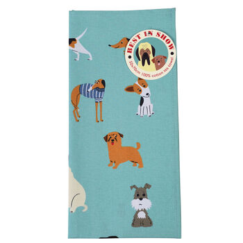 Dog Illustrations Colourful Kitchen Tea Towel, 4 of 6