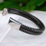 Personalised Men's Double Leather Plait Bracelet, thumbnail 4 of 11