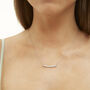 Sterling Silver Concave Bar Necklace White, thumbnail 1 of 10