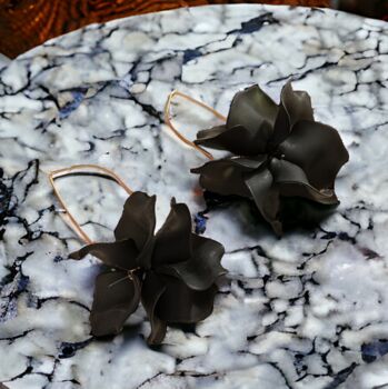 Graceful Black Floral Drop Earrings Gift, 4 of 5