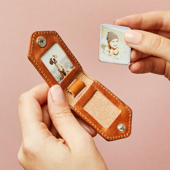 Luxury Leather Photo Keyring With Steel Inserts, 3 of 6