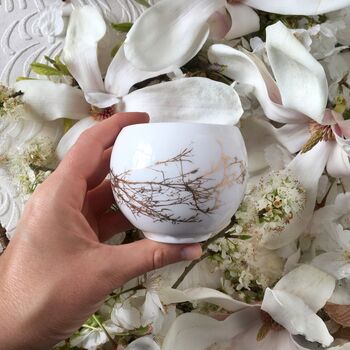 Porcelain Teacup With Delicate Winter Twig, 8 of 8