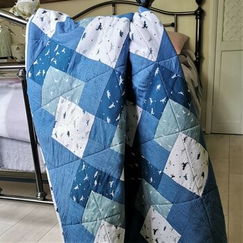 Quilts For Sale, Dinosaur Quilt, Kids Patchwork Blanket, 5 of 12