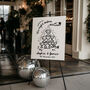 Personalised Hand Drawn Champagne Tower Welcome Sign, thumbnail 1 of 2