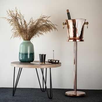 Hand‑Hammered Copper Ice Bucket And Stand Set, 8 of 9