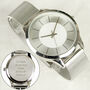 Personalised Silver With Mesh Style Strap Watch, thumbnail 2 of 6
