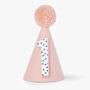 Custom Age Or Letter Blush Pink Polka Dot Party Hat, thumbnail 1 of 5