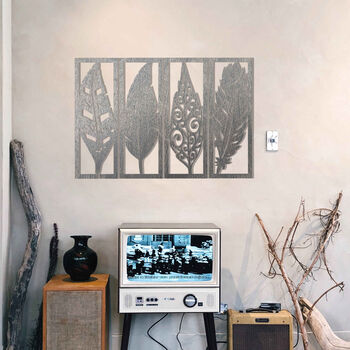 Mystical Feathers: Wooden Wall Art For Serene Spaces, 8 of 12