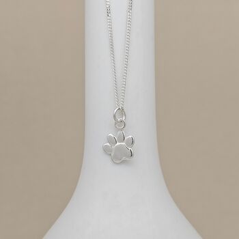 Personalised Sterling Silver Paw Print Necklace, 4 of 5