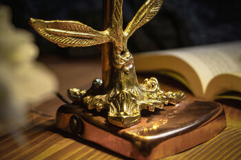 Handmade Solid Copper And Brass Bedside Lamp, 5 of 6