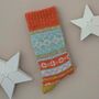 Wool Blend Nordic Socks In Orange, thumbnail 1 of 2