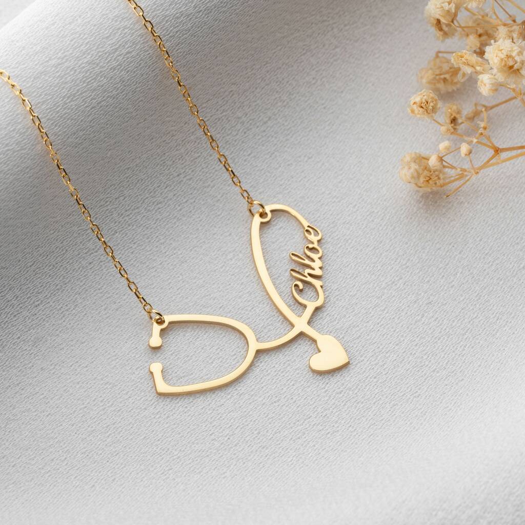 Stethoscope Necklace With Name By Potiega | notonthehighstreet.com