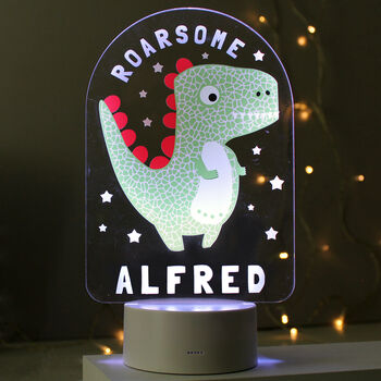 Personalised Dinosaur Colour Changing Night Light, 7 of 7