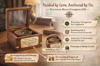 Personalised Brass Gimbal Compass Gift, 4 of 12