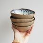 Handmade Pottery Brown Blue Cereal Bowl, thumbnail 6 of 9