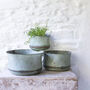 Vintage Style Turquoise Iron Planters, thumbnail 2 of 8