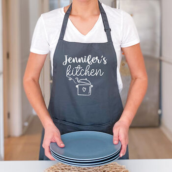Personalised Women Apron With Pocket. Gift For Her, 6 of 6