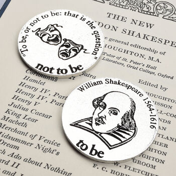 Shakespeare Quote Gifts. To Be Or Not To Be Pewter Coin, 4 of 10