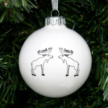 Christmas Bauble With Moose, 3 of 5