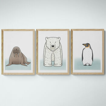 Arctic Animal Nursery Art Print Set A3, 5 of 5