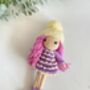 Handmade Pink Hair Crochet Doll With A Hat, thumbnail 10 of 12