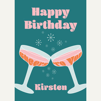 Personalised Happy Birthday Cheers To You Card, With Optional Video Message, 2 of 5