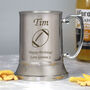 Personalised Rugby Silver Stainless Steel Tankard, thumbnail 1 of 2