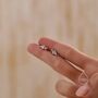 Tiny Bat Wing Stud Earrings In Sterling Silver, thumbnail 8 of 12