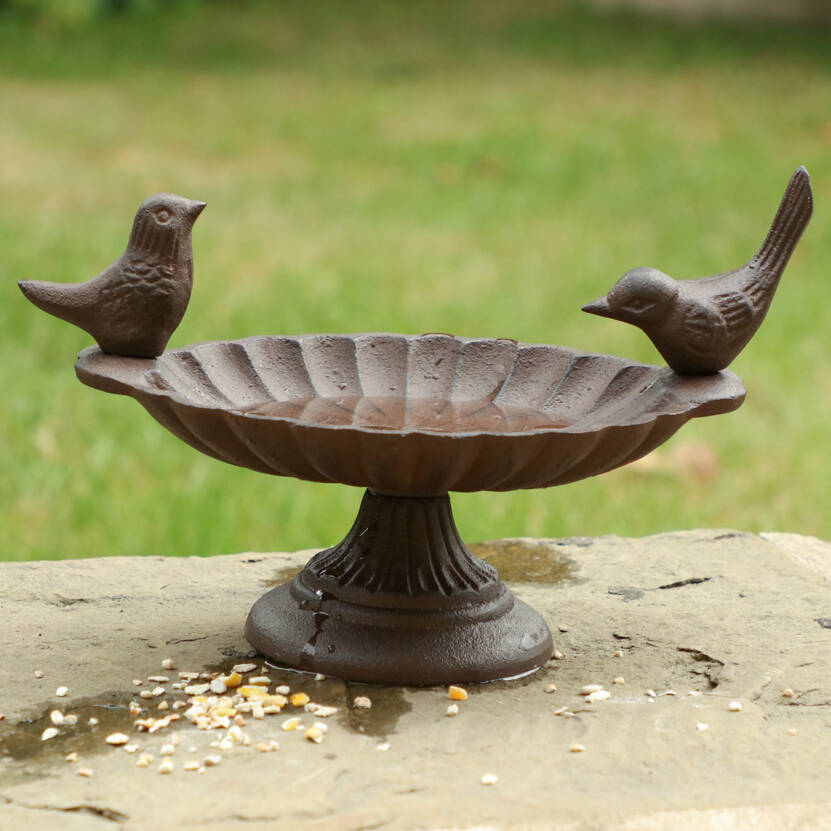 Traditional Miniature Cast Iron Garden Bird Bath By Dibor